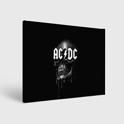 Холст прямоугольный AC DC - большой череп с подтеками, цвет: 3D-принт