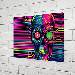 Холст прямоугольный Pop art skull - ai art, цвет: 3D-принт — фото 2