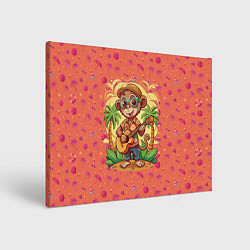 Картина прямоугольная Обезьянка с гитарой летний вайб