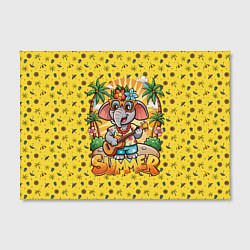 Холст прямоугольный Слон гитарист жаркое лето, цвет: 3D-принт — фото 2