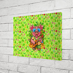 Холст прямоугольный Свинка с гитарой жаркое лето, цвет: 3D-принт — фото 2