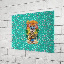 Холст прямоугольный Грызун играет на гитаре жарким летом, цвет: 3D-принт — фото 2