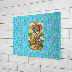 Холст прямоугольный Грызун играет на гитаре жарким летом, цвет: 3D-принт — фото 2