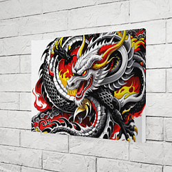 Холст прямоугольный Огнедышащий дракон в японском стиле, цвет: 3D-принт — фото 2