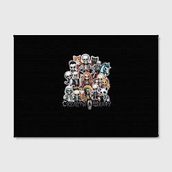 Холст прямоугольный Стикеры с мультяшными скелетами, цвет: 3D-принт — фото 2