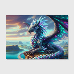 Холст прямоугольный Крылатый сказочный дракон - нейросеть, цвет: 3D-принт — фото 2
