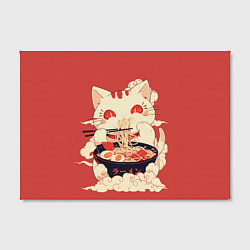Холст прямоугольный Japanese cat eats ramen, цвет: 3D-принт — фото 2