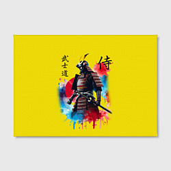 Холст прямоугольный Японский самурай - акварель Япония, цвет: 3D-принт — фото 2