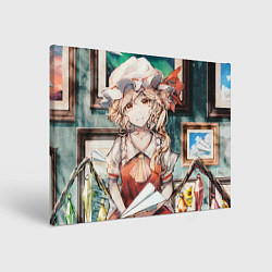 Картина прямоугольная Touhou Project Flandre милая с бумажным самолётико