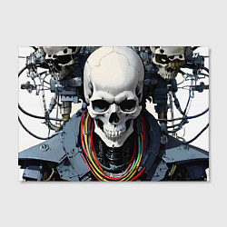 Холст прямоугольный Cool cyber skull - ai art fantasy, цвет: 3D-принт — фото 2