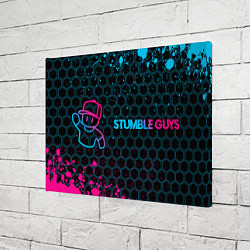 Холст прямоугольный Stumble Guys - neon gradient по-горизонтали, цвет: 3D-принт — фото 2