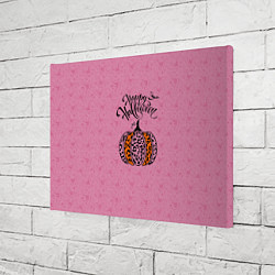 Холст прямоугольный Хэллоуин - тыква леопардовый узор, цвет: 3D-принт — фото 2