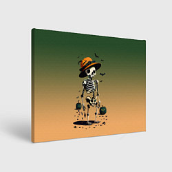 Холст прямоугольный Funny skeleton - ai art fantasy, цвет: 3D-принт