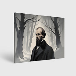 Картина прямоугольная Достоевский зимняя аллея