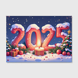Холст прямоугольный Новый год 2025, цвет: 3D-принт — фото 2