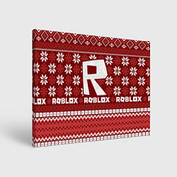 Холст прямоугольный Новогодний свитер ugly Roblox, цвет: 3D-принт