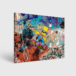 Холст прямоугольный Bart Simpson on a skateboard - graffiti, цвет: 3D-принт