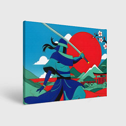 Холст прямоугольный Яркий самурай, цвет: 3D-принт
