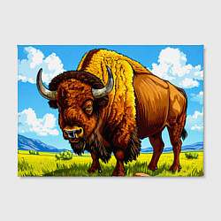 Холст прямоугольный Бизон в горах, цвет: 3D-принт — фото 2
