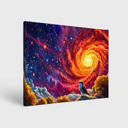 Холст прямоугольный Кукушка в космосе, цвет: 3D-принт