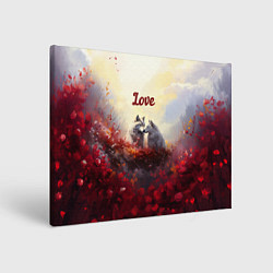 Холст прямоугольный Love волк и волчица, цвет: 3D-принт