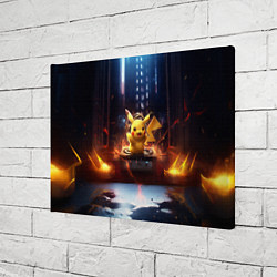 Холст прямоугольный Пикачу на диджейской стойке, цвет: 3D-принт — фото 2