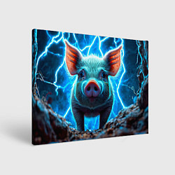 Картина прямоугольная Свинья и разряды молний