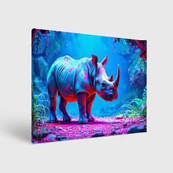 Картина прямоугольная Носорог в сказачном лесу