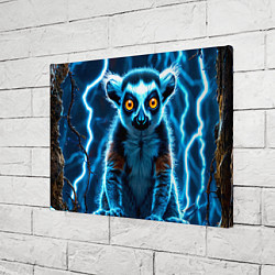 Холст прямоугольный Лемур и удар молнии, цвет: 3D-принт — фото 2