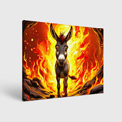 Холст прямоугольный Ослик в огне, цвет: 3D-принт