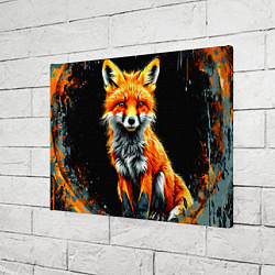 Холст прямоугольный Лиса на черном, цвет: 3D-принт — фото 2