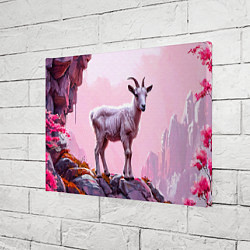 Холст прямоугольный Козлик в розовом свете, цвет: 3D-принт — фото 2