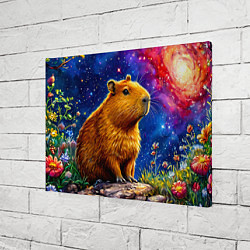 Холст прямоугольный Капибара и звездная ночь, цвет: 3D-принт — фото 2