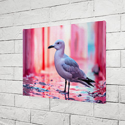 Холст прямоугольный Чайка на розовом, цвет: 3D-принт — фото 2