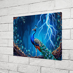 Холст прямоугольный Павлин и молния, цвет: 3D-принт — фото 2