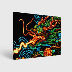 Картина прямоугольная Japanese neon dragon - irezumi