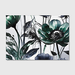 Холст прямоугольный Черно белые цветы, цвет: 3D-принт — фото 2
