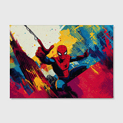 Холст прямоугольный Человек паук висит на паутине, цвет: 3D-принт — фото 2