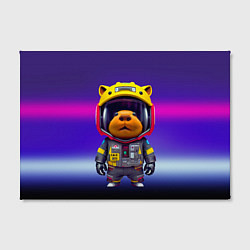 Холст прямоугольный Baby capybara - cyberpunk, цвет: 3D-принт — фото 2