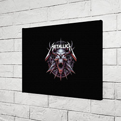 Холст прямоугольный Metallica - cool skull with horns, цвет: 3D-принт — фото 2