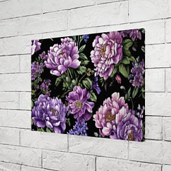 Холст прямоугольный Пионы и сирень старинный узор, цвет: 3D-принт — фото 2