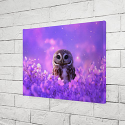 Холст прямоугольный Сова в фиолетовых цветах, цвет: 3D-принт — фото 2