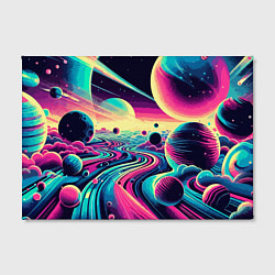Холст прямоугольный Неоновый разноцветный космос, цвет: 3D-принт — фото 2
