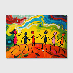 Холст прямоугольный Дружба человечков, цвет: 3D-принт — фото 2