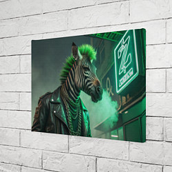 Холст прямоугольный Cyperpunk zebra, цвет: 3D-принт — фото 2