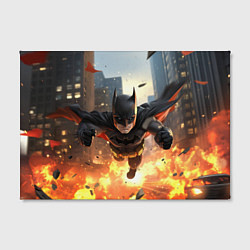 Холст прямоугольный Бэтмен в полете над огнем, цвет: 3D-принт — фото 2