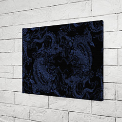 Холст прямоугольный Синий дракон на черном, цвет: 3D-принт — фото 2