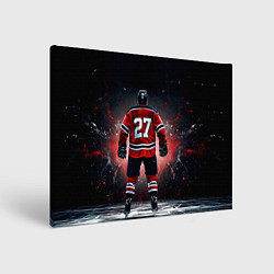 Холст прямоугольный Хоккеист на черном, цвет: 3D-принт