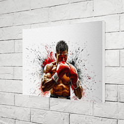 Холст прямоугольный Тайский боксер на белом, цвет: 3D-принт — фото 2