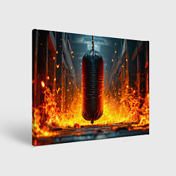Картина прямоугольная Боксерская груша в огне